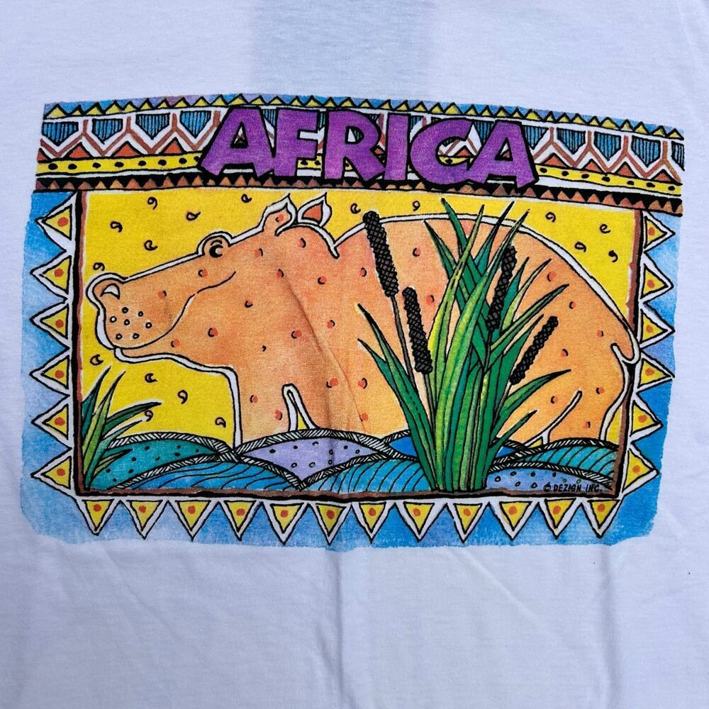 Vintage Y2K Environment 2000 Single Stitch T-Shirt Africa Hippo NWT size Large